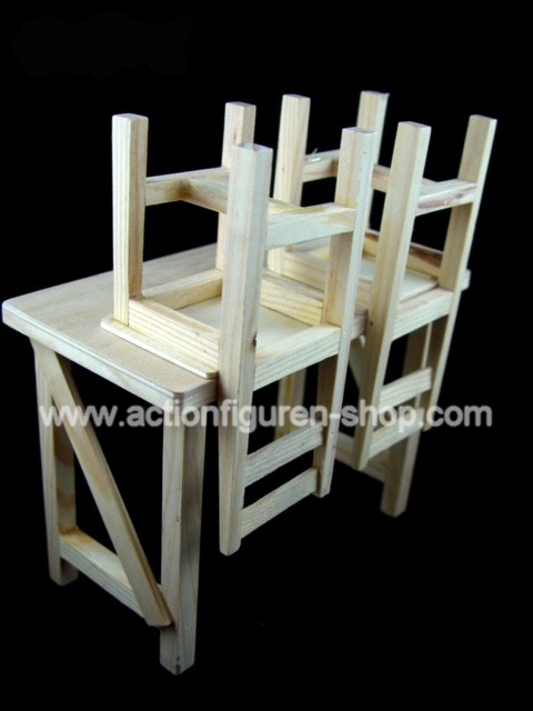 Tisch mit 2 Stühlen - Holz (farblos)