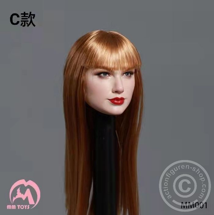MMT-MM001C-02 Female Head - Taylor - long gold-blonde Hair