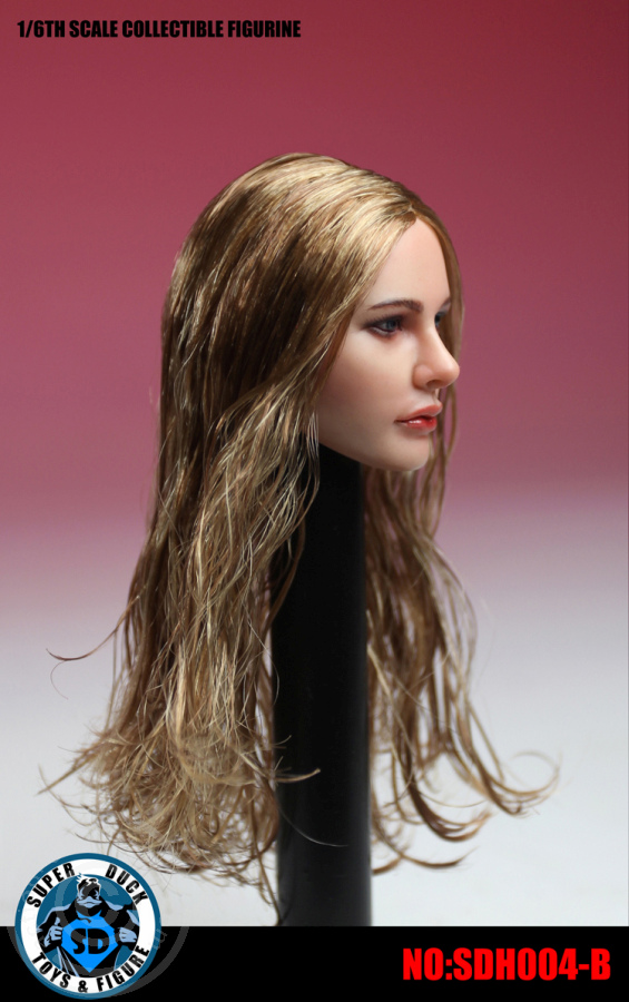 Female Head - long curly brown Hair