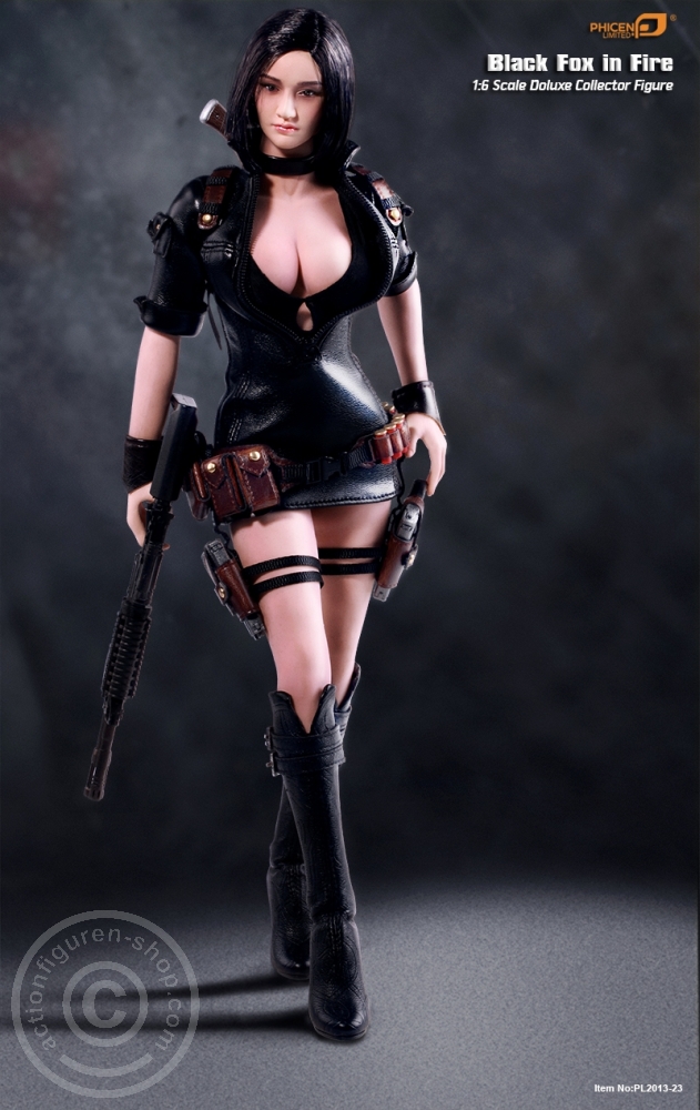 Black Fox in Fire - Soft Skin Figure