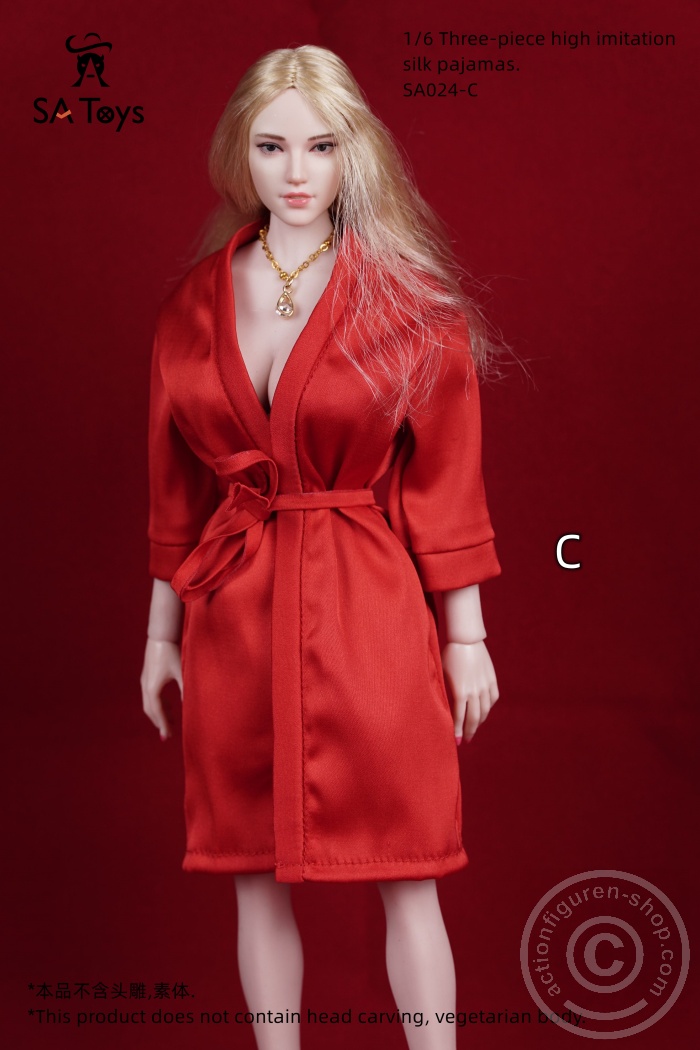 Female Night Pyjama Sleep Set - red
