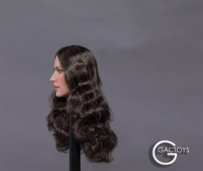 Female Head - dark-brown curly long hair