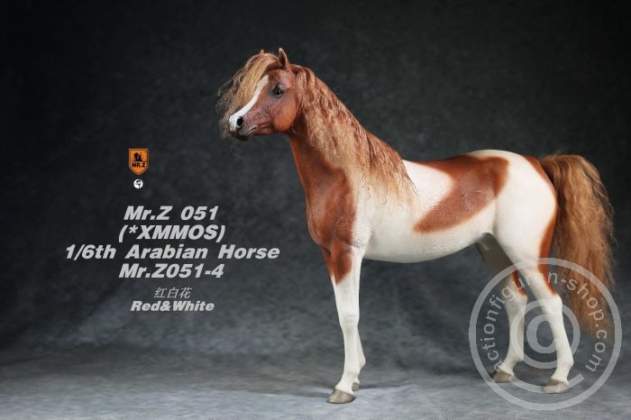 Arabian Horse w/ full European Harness - white-brown