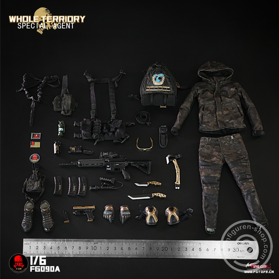 All Territory Secret Agent CQB Tactical Team Suit - Outfit & Accessoire Set - in 1/6 scale