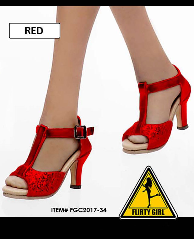 High Heels - rot/glitter