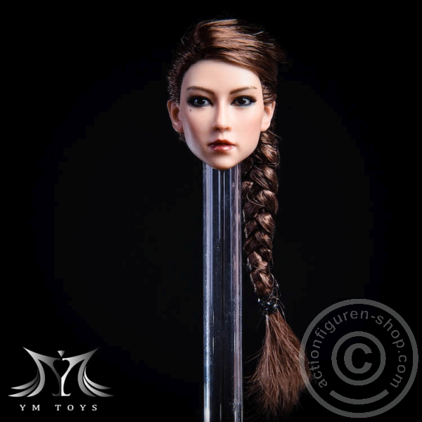 Kopf - braune Haare - langer Zopf