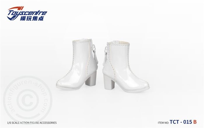 White Female Boots w/ Zipper