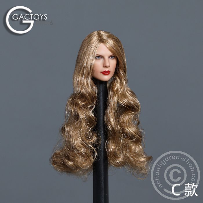 Female Head - long curly blond Hair