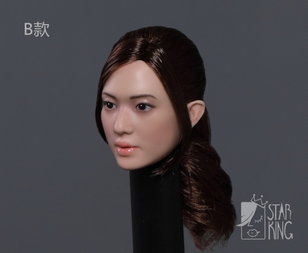 Female Head long dark brown Hair