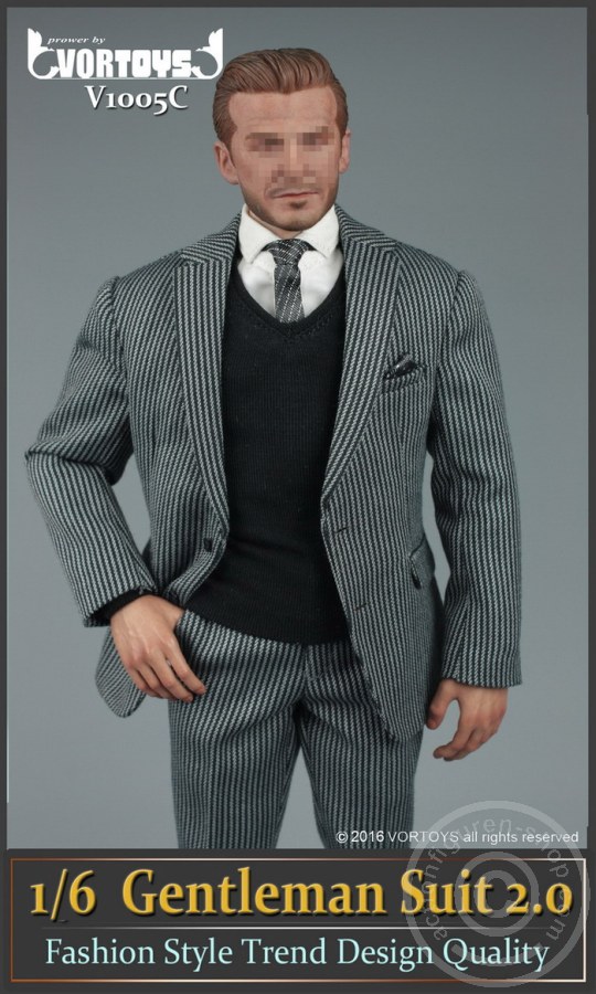 Gentelman Grey-Striped Suit Set 2.0