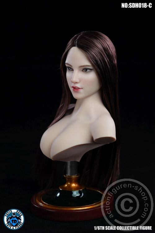 Female Head - brown long Hair