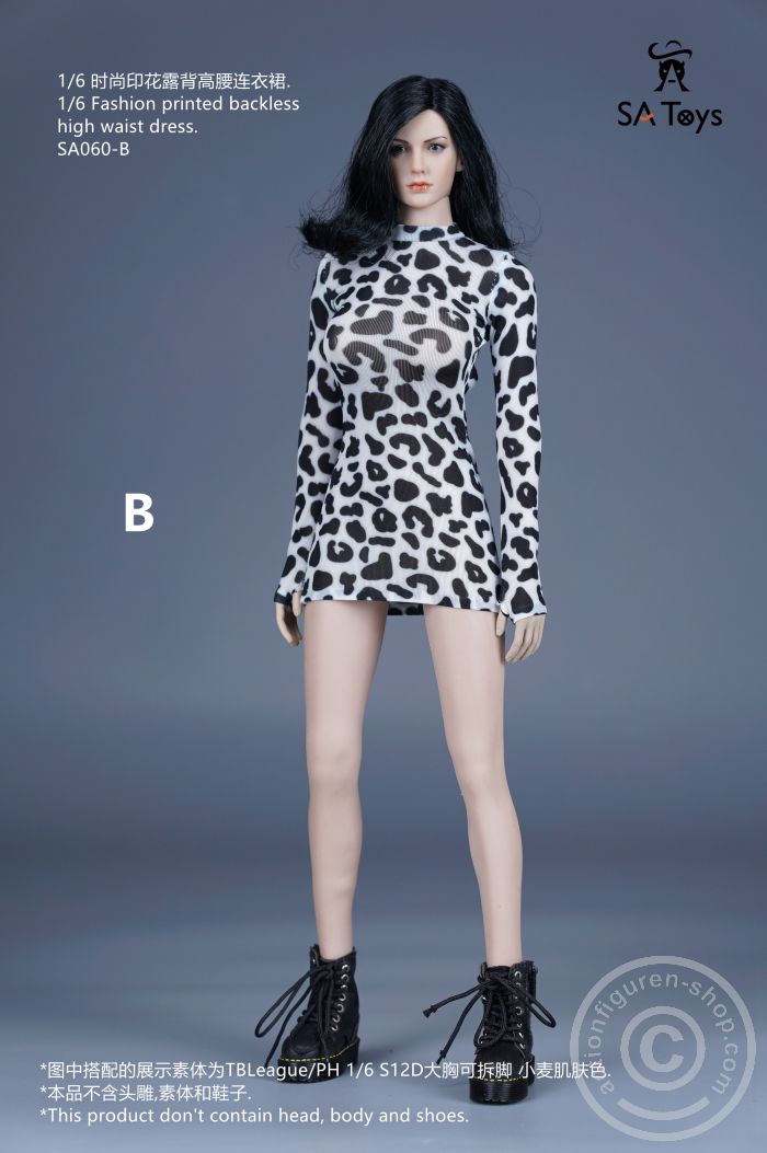 SATSA060B-01 Fashion Backless High Waist Dress - B