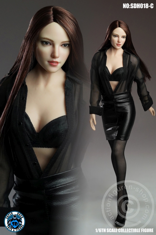 Female Head - brown long Hair