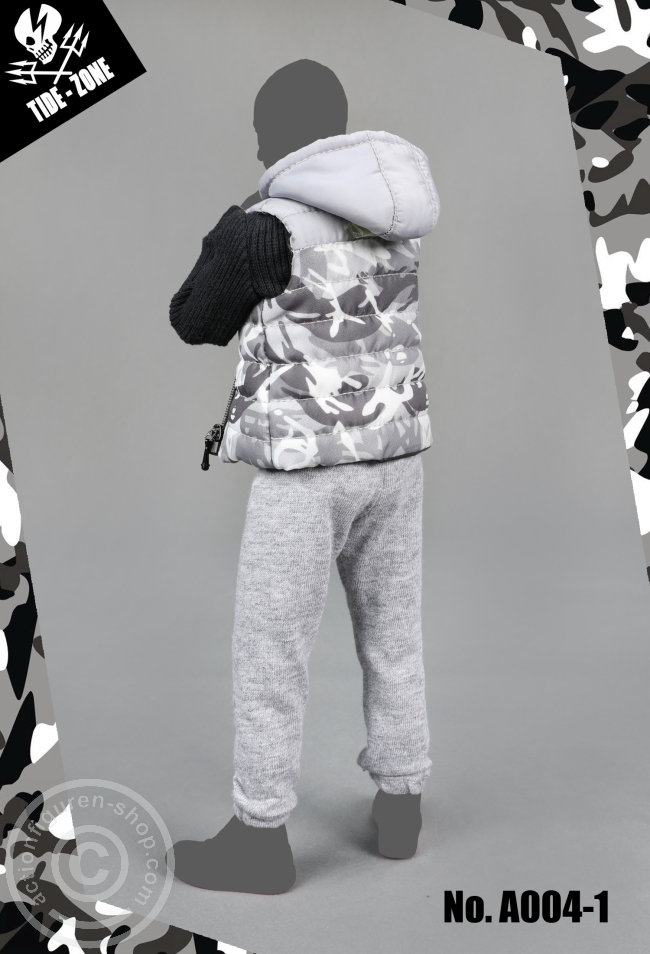 TiZ-A004-1-02 Camouflage Cotton Vest Suit - grey