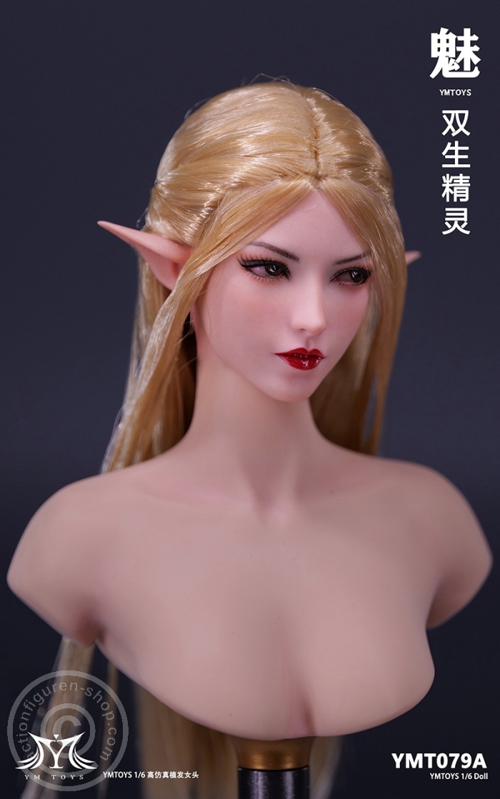 Elf Girl - Head - long gold-blond Hair Elf Girl - Head - long gold-blond Hair