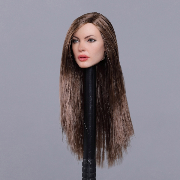 Female Head long straight brown Hair