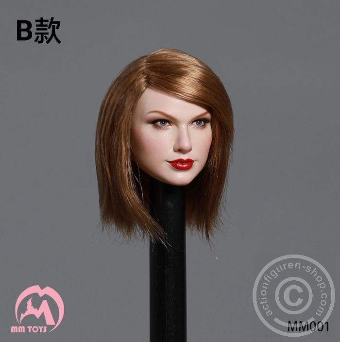 MMT-MM001B-02 Female Head - Taylor - short brown Hair