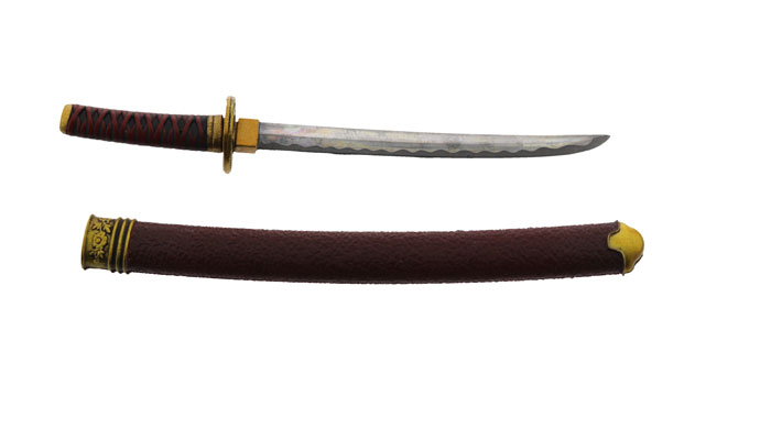 Wakizashi mit Scheide (Metall-Klinge)