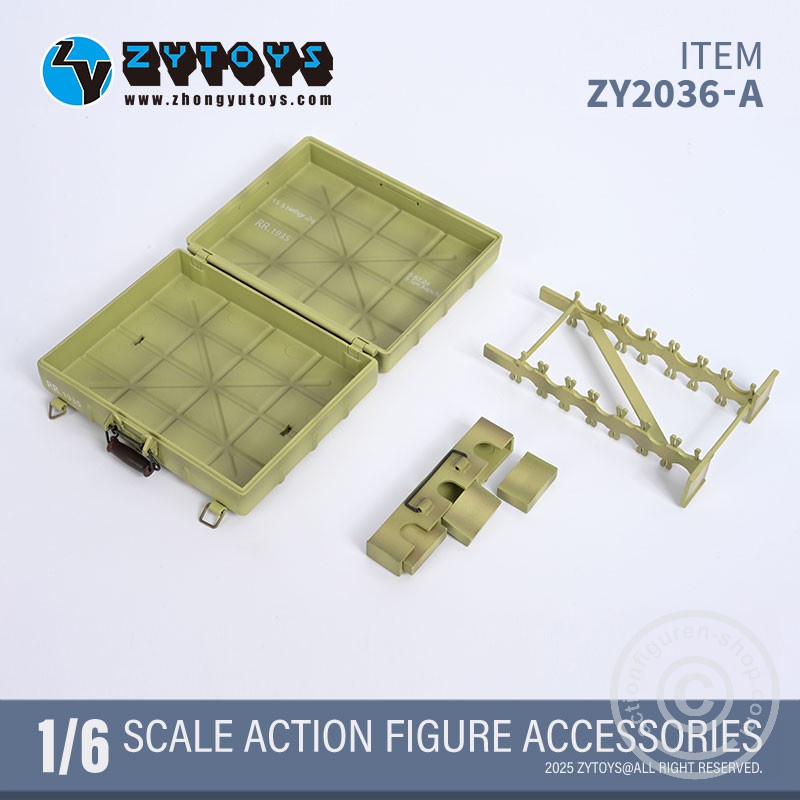 Handgranaten Packkasten Typ24 w/ 6 Stick-Grenades & 3 Detonators – sand color - in 1/6 scale Handgranaten Packkasten Typ24 w/ 6 Stick-Grenades & 3 Detonators – sand color - in 1/6 scale