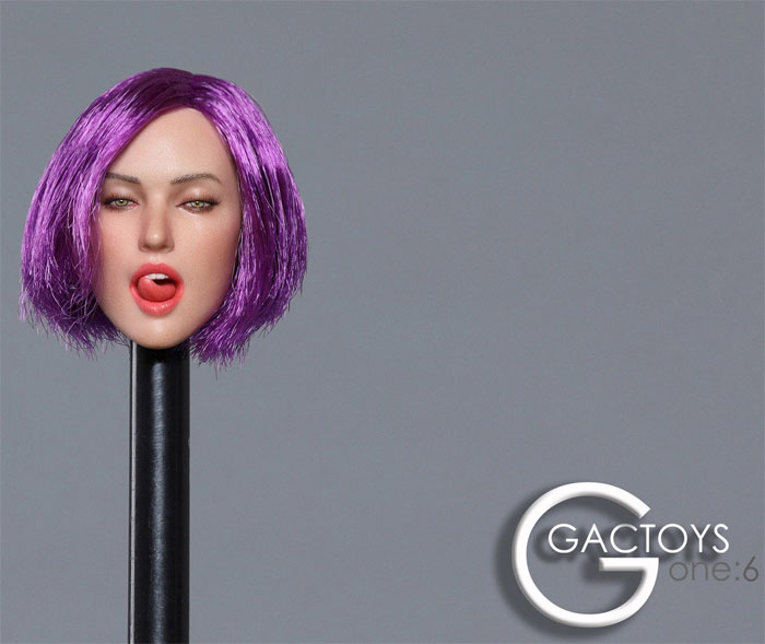 Female Head w/ tongue out - purple hair