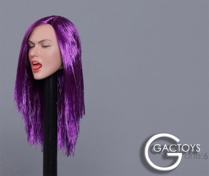 Female Head w/ closed Eyes - lila hair