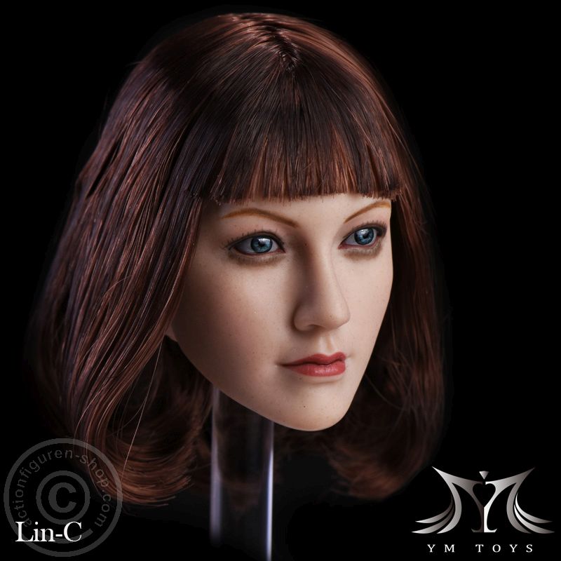 Asian Female Head - red-brown Hair