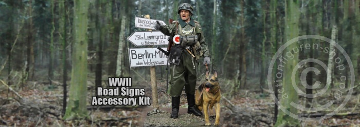 WWII German Shepherd Dog & Road Signs Set