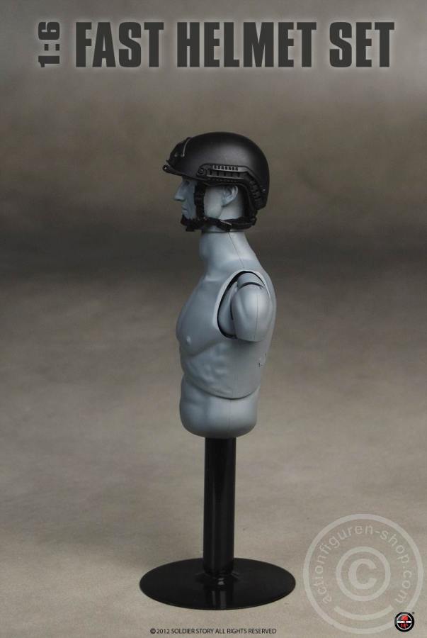 FAST Helmet, High Cut (XP) Helmet w/ Skeleton shroud - Black