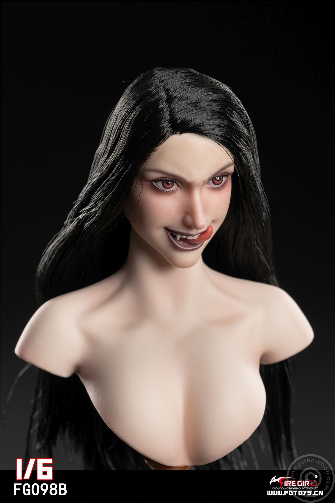Female Head - The Witch Vampire - Black Hair