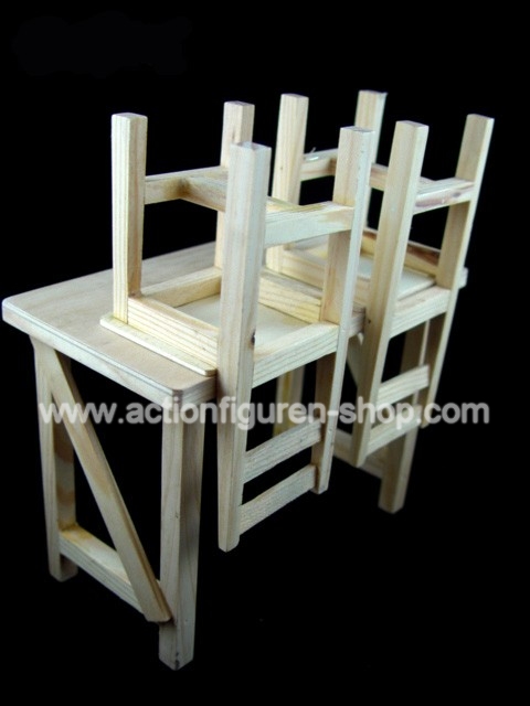JJ002-02AX46bOXJqUpWB Tisch mit 2 Stühlen - Holz (farblos)