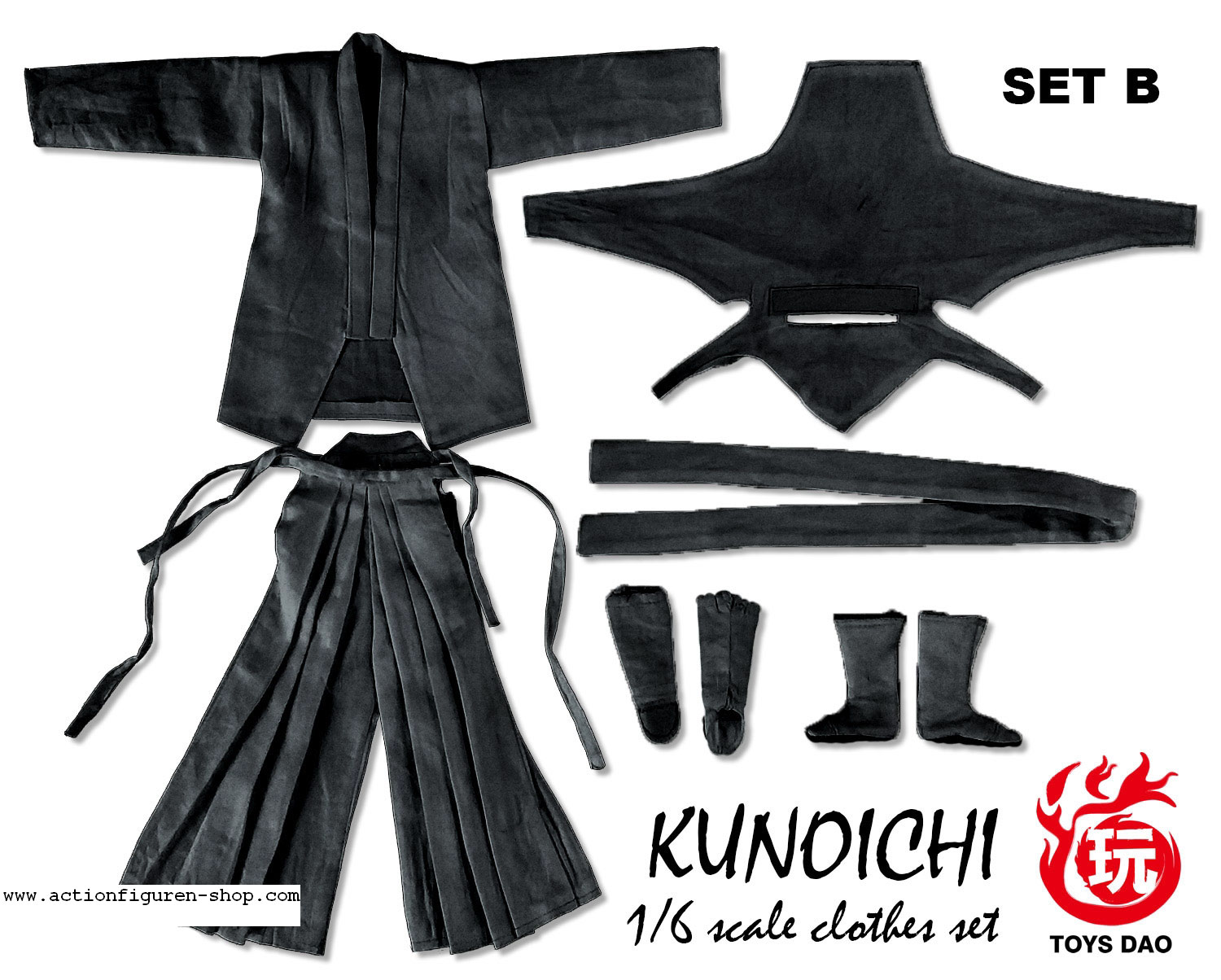 Kunochi Outfit Set - schwarz