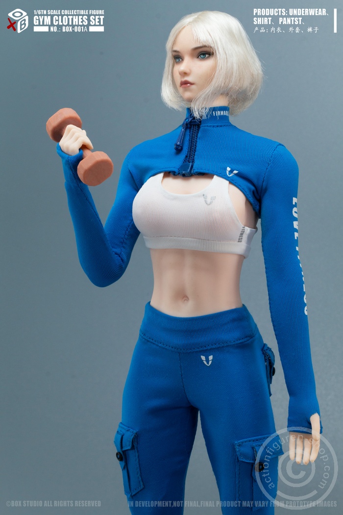 GYM Clothes Set - female - blue/white