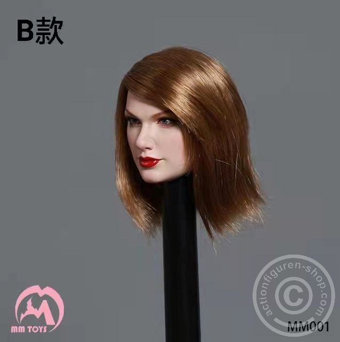 MMT-MM001B-03 Female Head - Taylor - short brown Hair