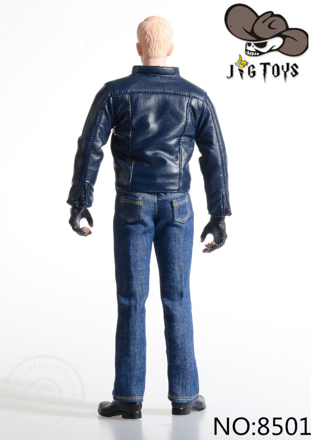 Blue Leather Suit Set