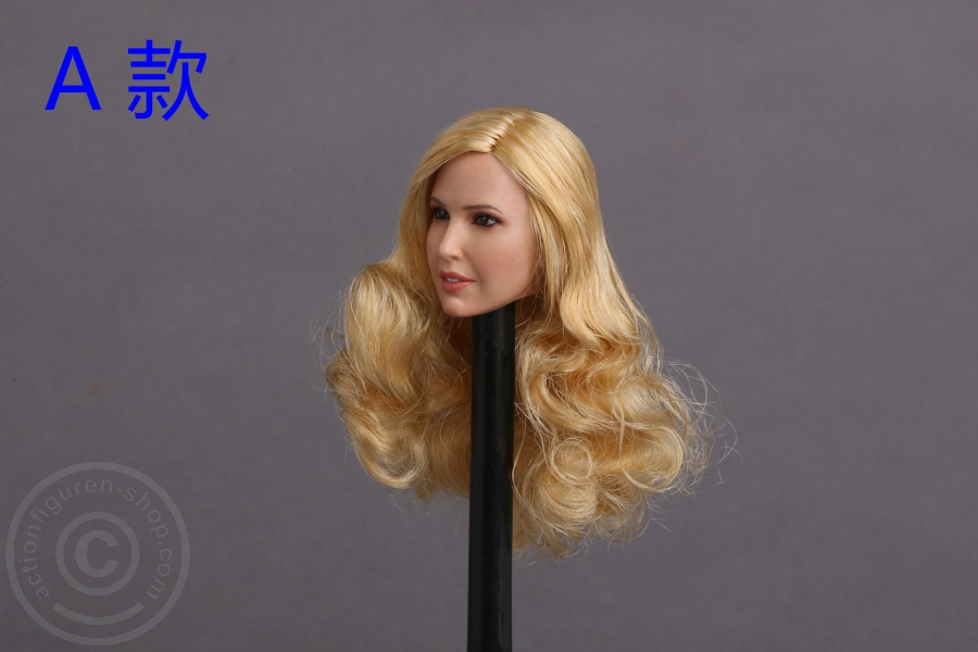 Female Head - gold-blond long curly Hair