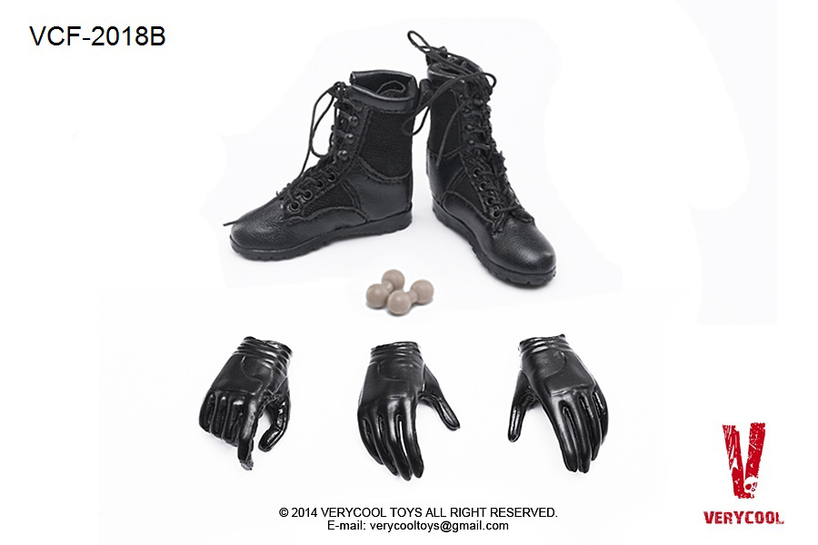 Female Military Boots + Glove Hand Set B