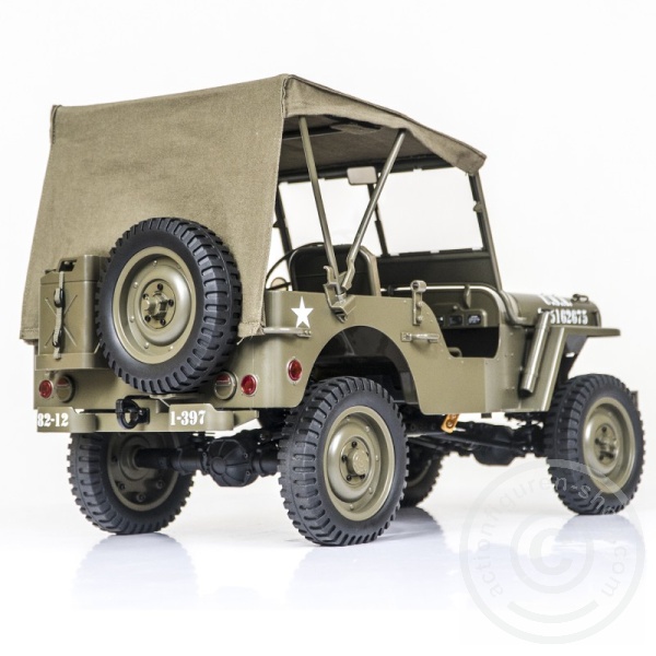 Rocc1031-13012minUrslt6a Canvas Top for Willys Jeep - 1/6 scale