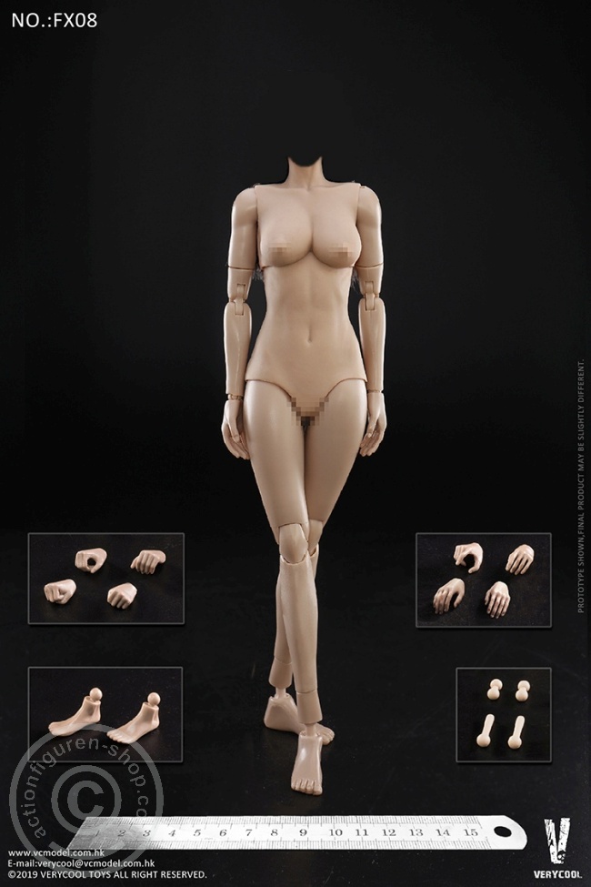 Female Body with Head - black Hair in antique Style