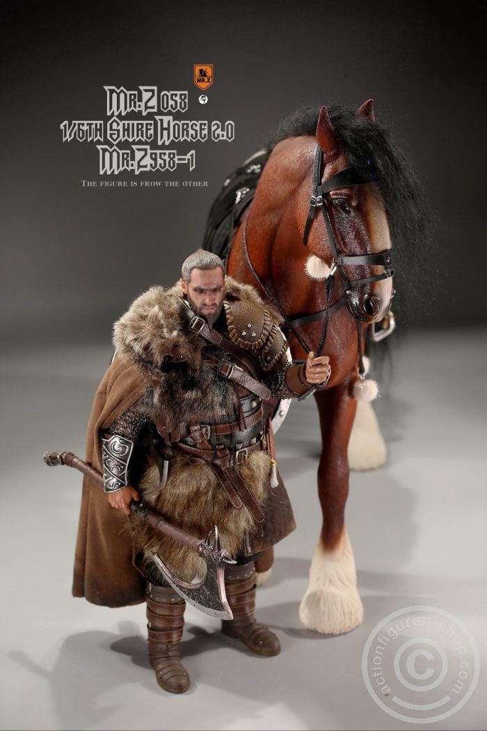MRZ058-1-09 Shire Horse w/ Harness - brown