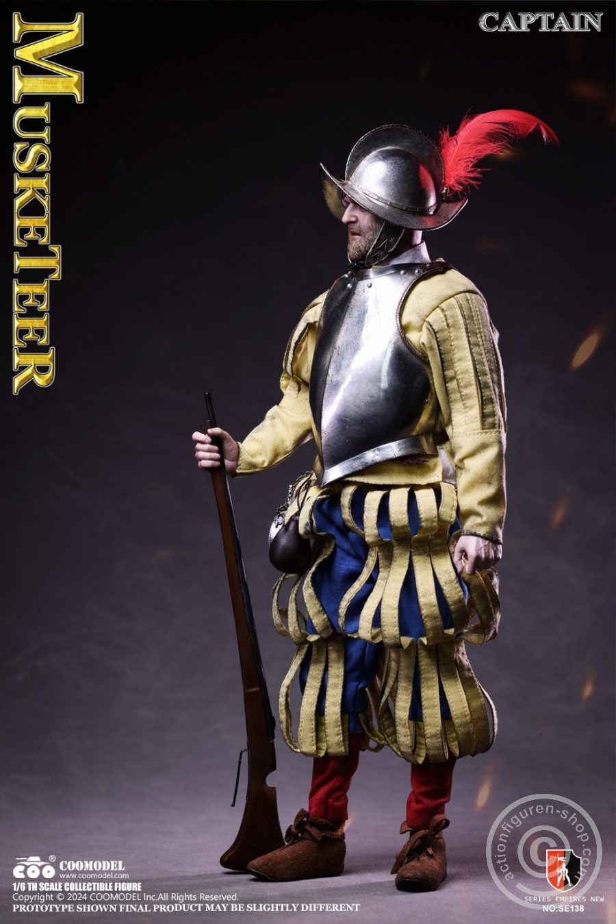 Spanish Conquiastador Musketeer Captain (Nickel Silver Edition) - Series Of Empires - in 1/6 scale Spanish Conquiastador Musketeer Captain (Nickel Silver Edition) - Series Of Empires - in 1/6 scale
