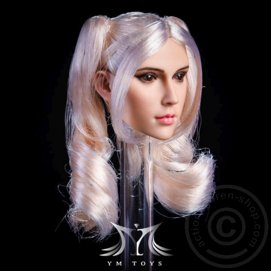 Kopf - blonde Haare mit 2 Zöpfen