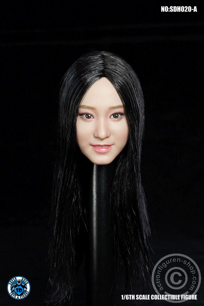 Female Head - black long Hair