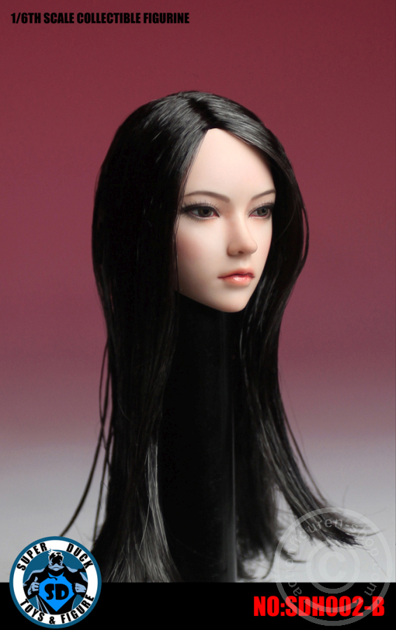 Female Head - black long Hair