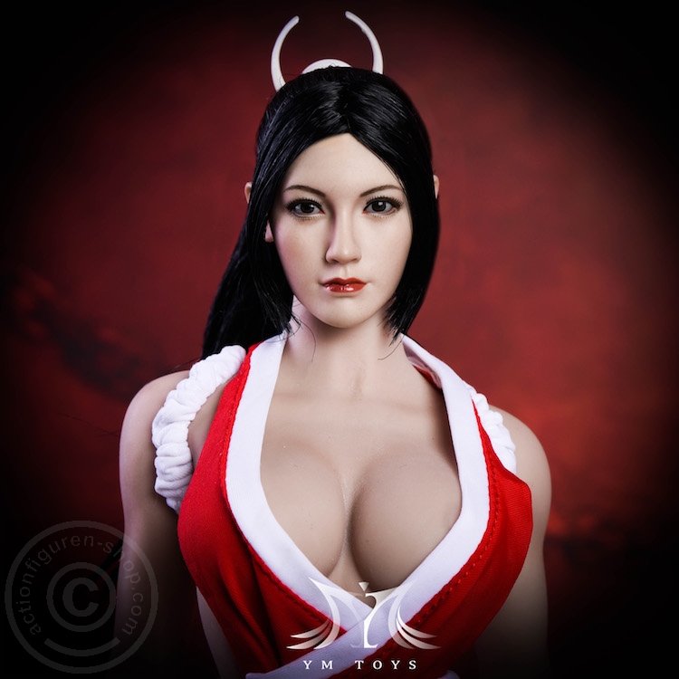 Asian Female Head - schwarze Haare mit Pferdeschwanz