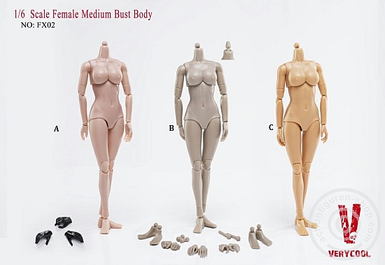 VCFX02-01 Female Body - medium Bust - Flesh Caucasian (B)