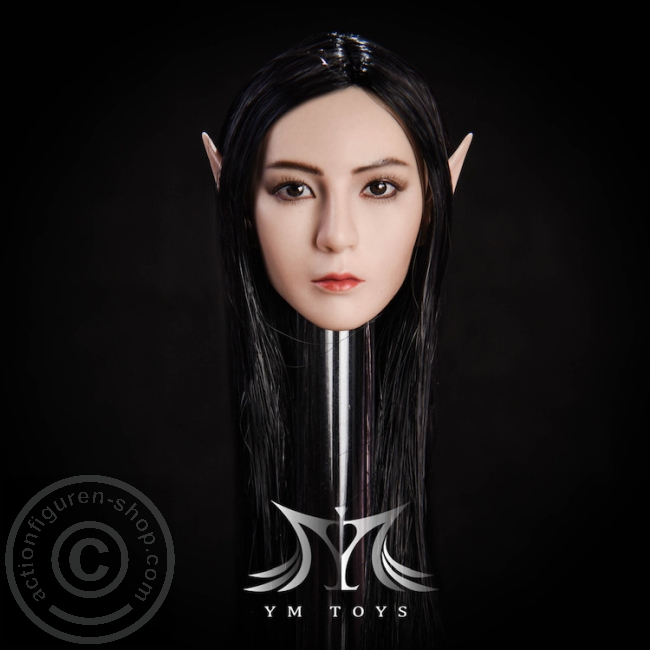 Kopf - schwarze Haare - 2 paar Ohren