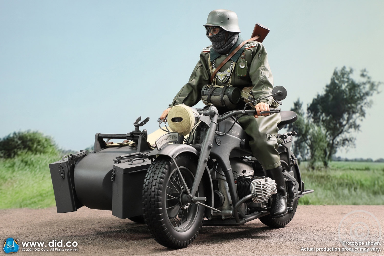 German Zündapp KS 750 Motorcycle with sidecar (Grey) - in 1/6 scale