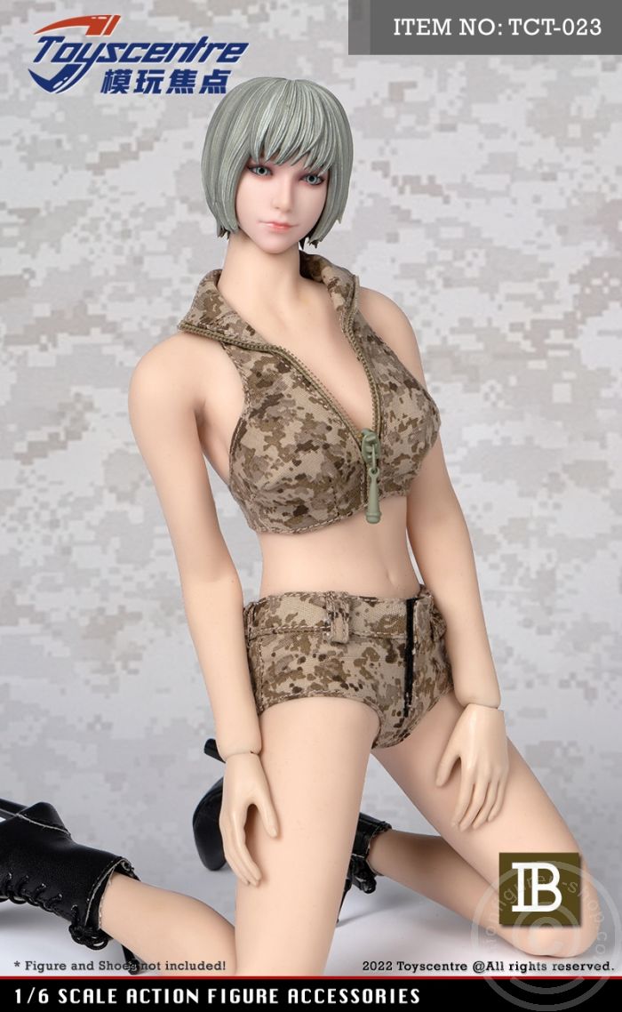 Female Camouflage Shorts Set - AOR1 Camo