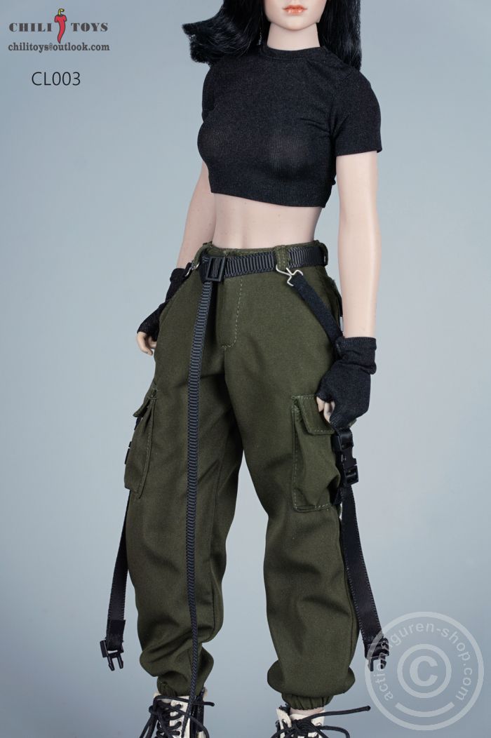 Casual Female Cargo Pants Set - G
