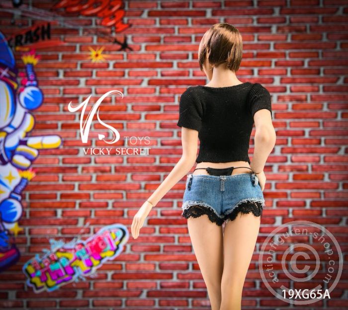 Hot Pants w/ Top Set - black